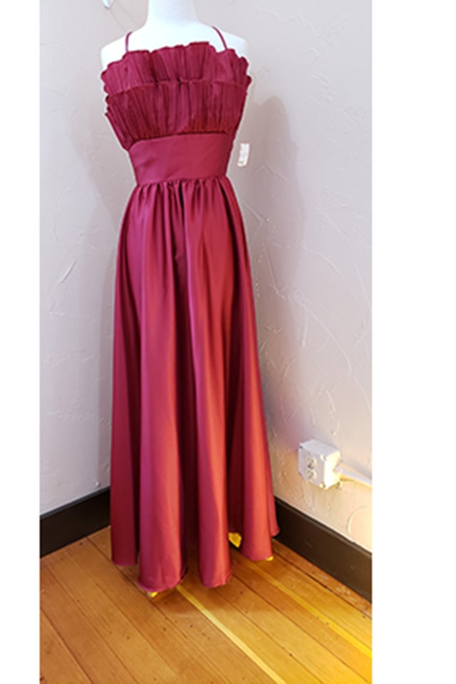 strapless open back dress 70s Style Blue Maxi Prom Dress – Sofia Nova Vintage